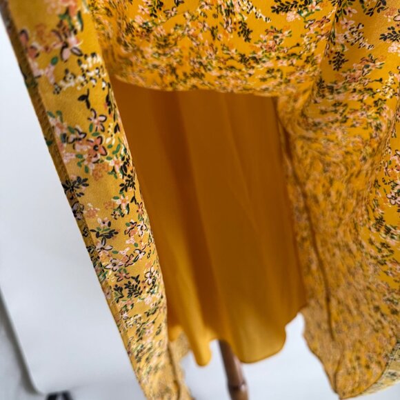 Nanette Lepore Womens Floral Yellow Dress Size 10, 3/4 Sleeve Made In China - Picture 6 of 12